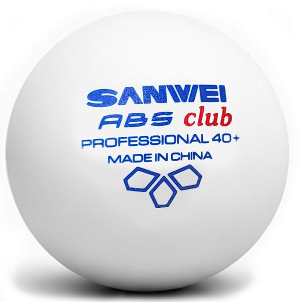 Bola de Tênis de Mesa SANWEI - ABS Club - Embalagem com 100 bolas