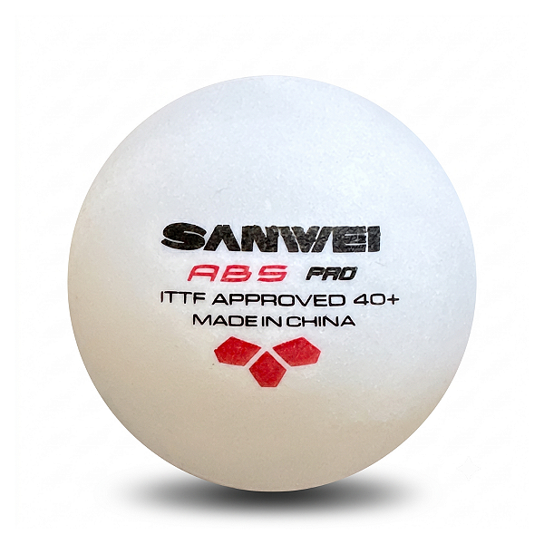 Bola de Tênis de Mesa SANWEI - ABS PRO 3 Estrelas - Branca - Embalagem com 10 Bolas