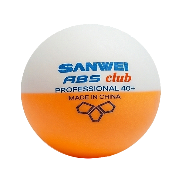 Bola de Tênis de Mesa SANWEI - ABS Club - Branco/Laranja - Embalagem com 10 bolas