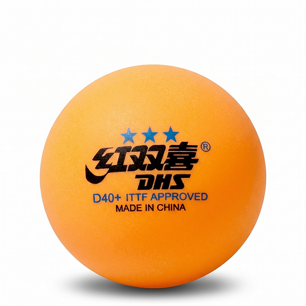 Bola de tênis de mesa DHS - D40+ 3 estrelas - Caixa com 10 unidades - Laranja