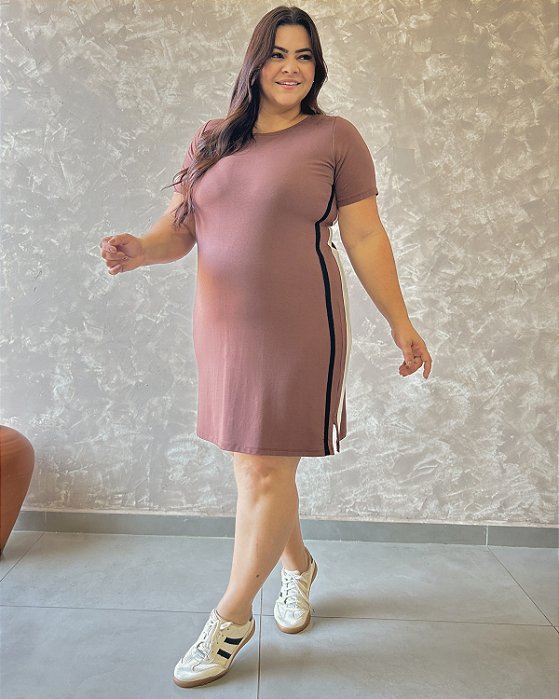 Vestido Estilo Baby Com Duas Faixas Laterais E Fendas - Slim e Plus Size