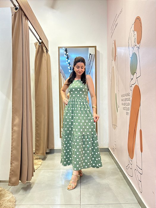 Vestido Regata, Decote Redondo, Frente Dupla E Saia 2 Marias-Slim Size