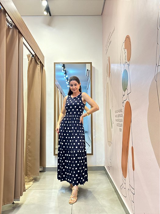 Vestido Regata, Decote Redondo, Frente Dupla E Saia 2 Marias-Plus Size