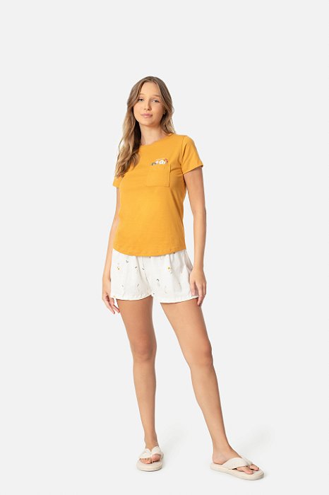 Pijama Curto Flor do Campo