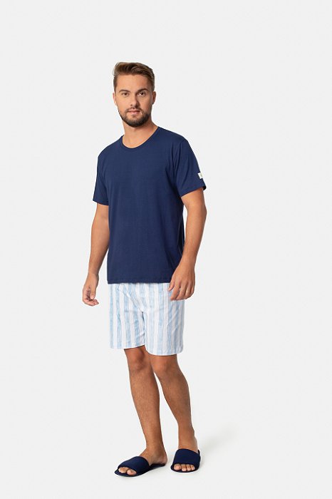 Pijama Masculino Listras Aquarela