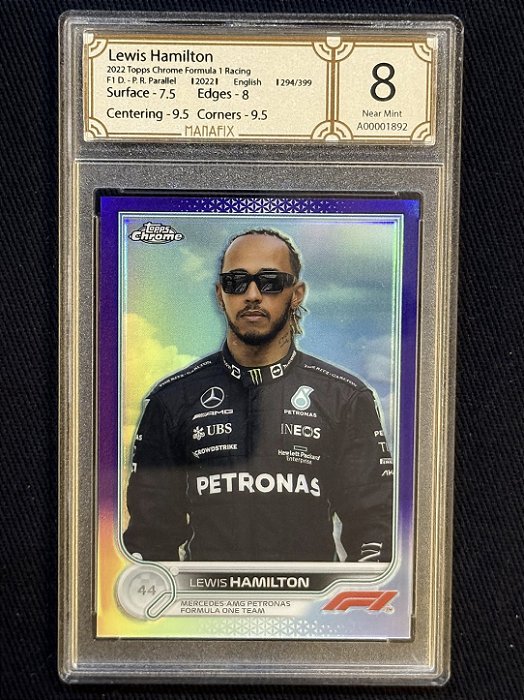 Lewis Hamilton /399 MFX 8 - 2022 Topps Chrome Formula 1