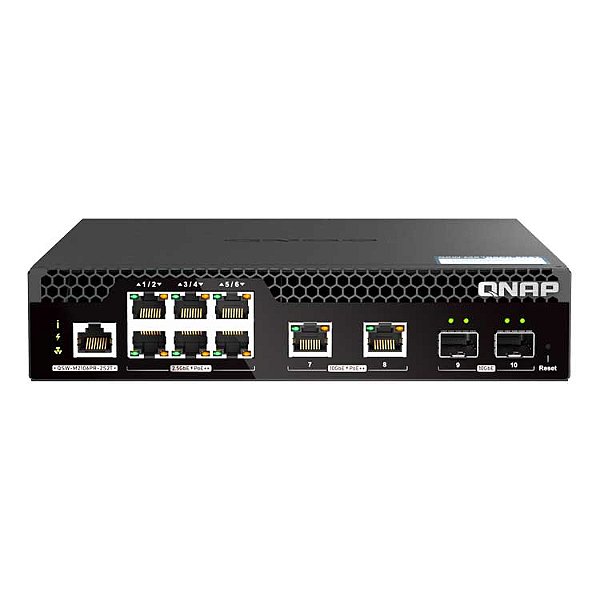 QSW-M2106PR-2S2T Qnap - Switch Gerenciável de 10x portas SFP+/RJ-45