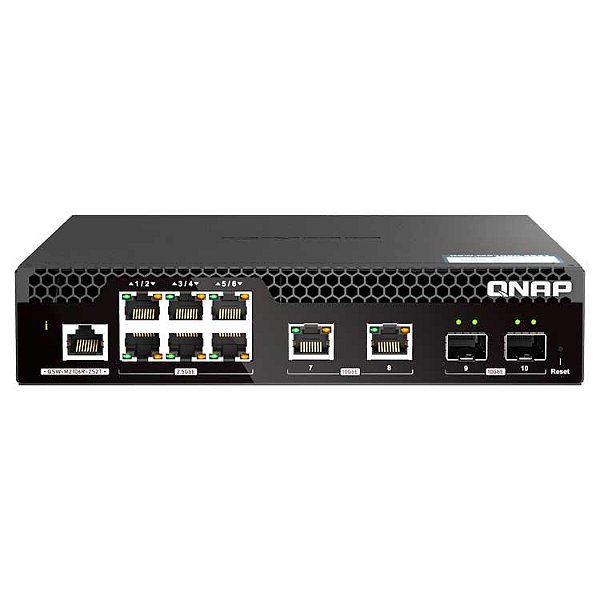 QSW-M2106R-2S2T Qnap - Switch Gerenciável 10x portas SFP+ RJ45