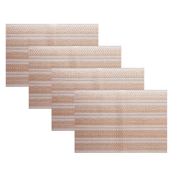 Kit com 04 Lugar Americano Retangular Dourado 30x45cm