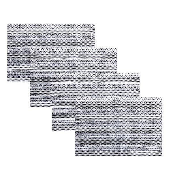 Kit com 04 Lugar Americano Retangular Prateado 30x45cm
