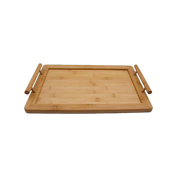 Bandeja de Bambu com Alças Retangular 35cm