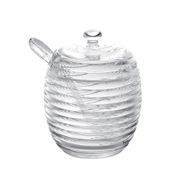 Açucareiro de Cristal com Colher Colméia 210ml