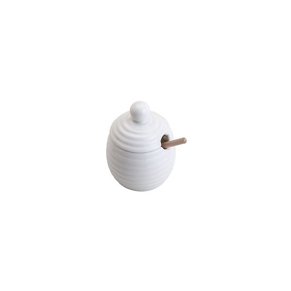 Meleira de Porcelana New Bone com Pegador Mary 9cm x 9cm x 11,5cm