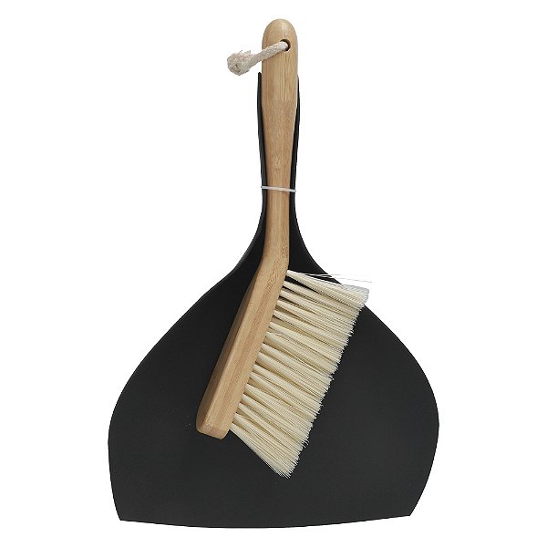 Escova de Bambu e Pá para Limpeza Preto