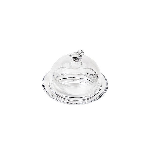 Manteigueira de Cristal Pássaro 9,5cm x 6,5cm - Lyor
