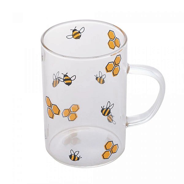 Caneca de Vidro Borossilicato Resistente ao Calor Bee 280ml - Lyor