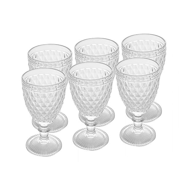 Conjunto 6 Taças para Água de Vidro Bico de Abacaxi 325ml - Lyor
