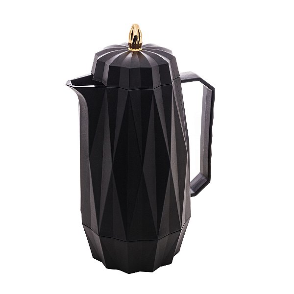 Garrafa Térmica de Plástico Diamond Preta 1L - Lyor