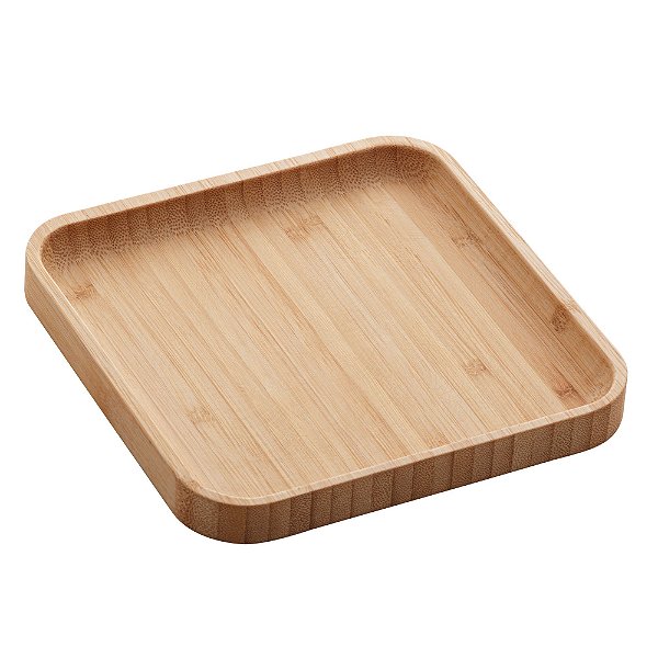 Bandeja de Bambu Square 17x17x1,5cm - Lyor