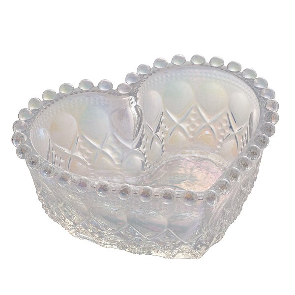 Bowl de Vidro Coração Balls Rainbow Metalizado 13,5x12x5cm - Lyor