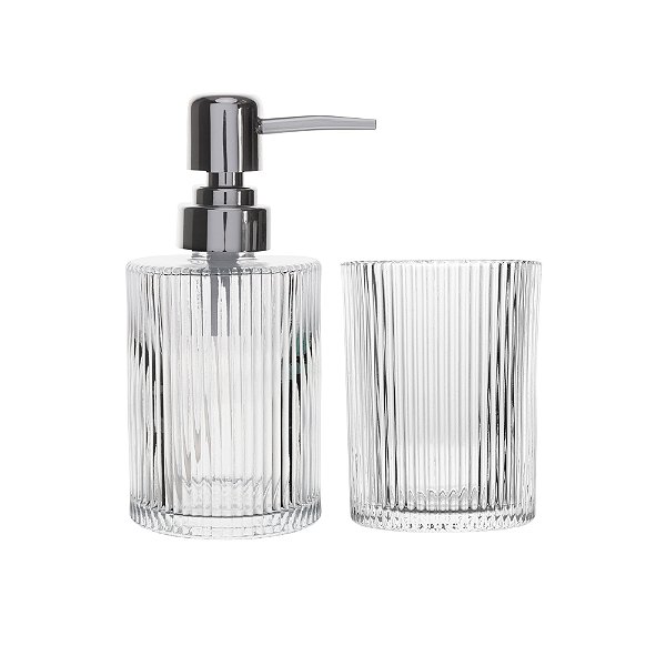 Conjunto 2 Peças para Banheiro em Vidro Lines - Lyor