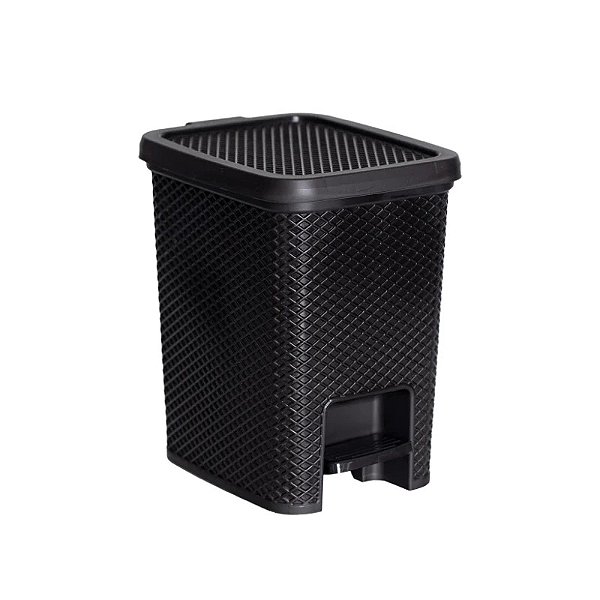 Lixeira Línea com Pedal 6L Preta - Paramount