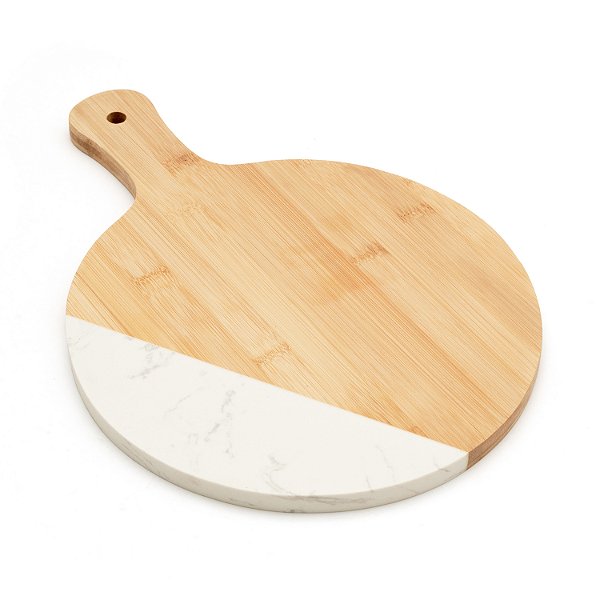 Tábua de frios redonda bambu e mármore - Oikos
