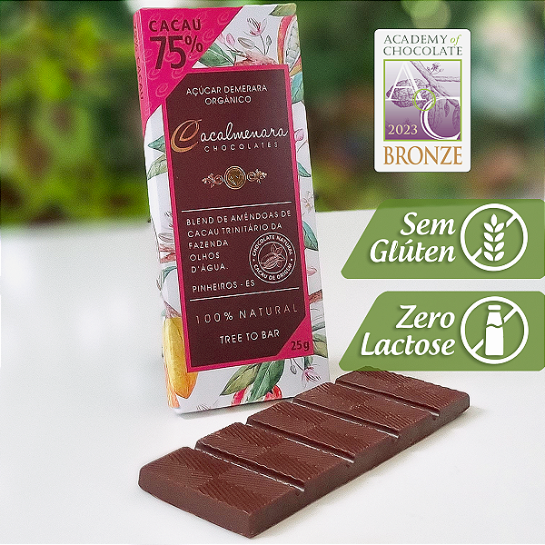 Caixa de Chocolate 75% Cacau - 25g