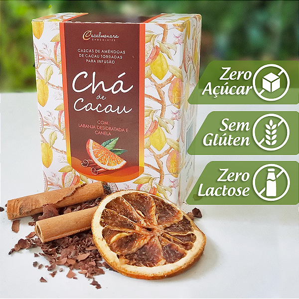 Chá de Cascas de Cacau, Laranja e Canela - 100g