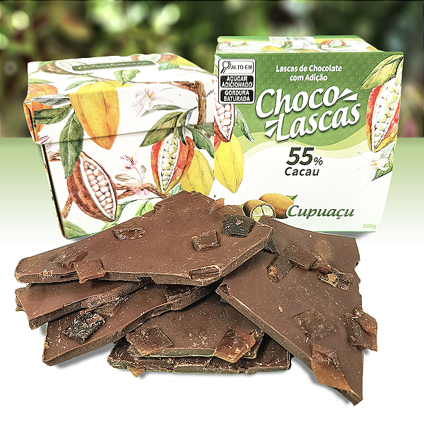 Lascas de Chocolate 55% Cacau com adição de Cupuaçú - 200g