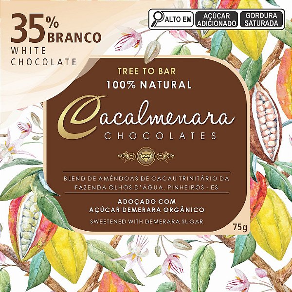 Caixa de Chocolate Branco 35% Cacau - 75g