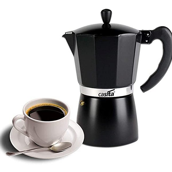 Cafeteira Italiana Preta 6 Xicaras Café Expresso 300ml