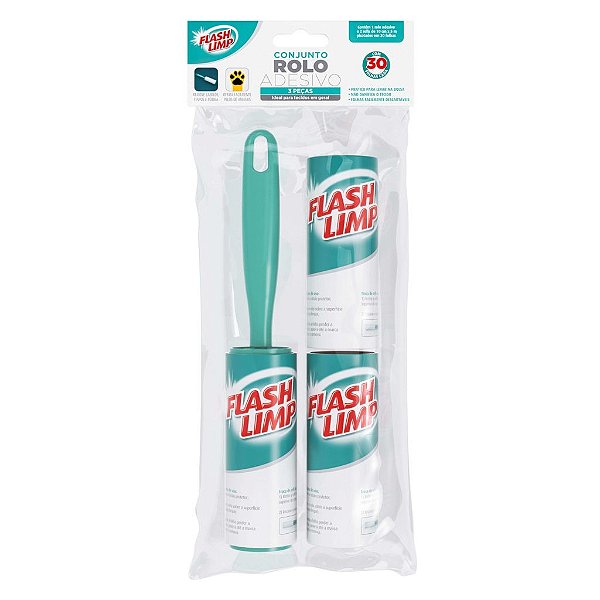 Conjunto Rolo Adesivo 3 Peças Flash Limp