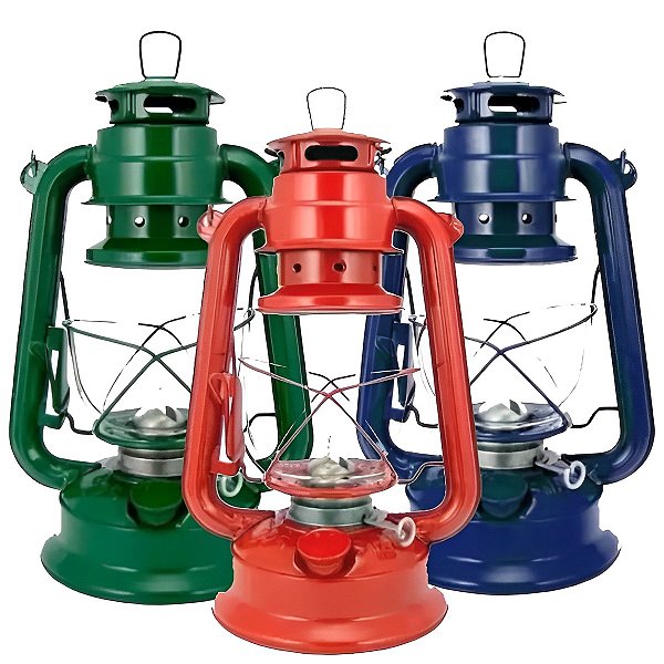Lampião A Querosene para Acampamento Camping 27cm Media