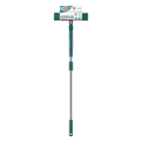Rodo Extensivel Mop Limpa Vidros Flash Limp 360 Graus Emborrachado