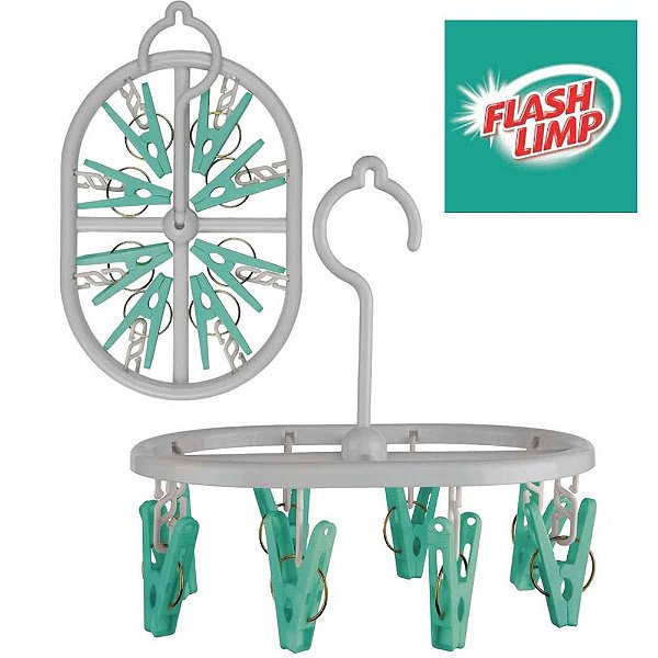 Mini Varal com 8 Prendedores Flash Limp
