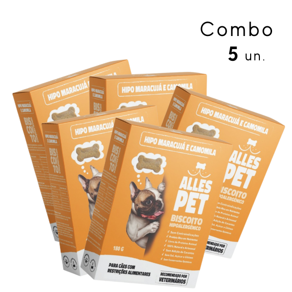Petisco Hipoalergênico Maracujá e Camomila 180 gr - (Combo 5 unidades)