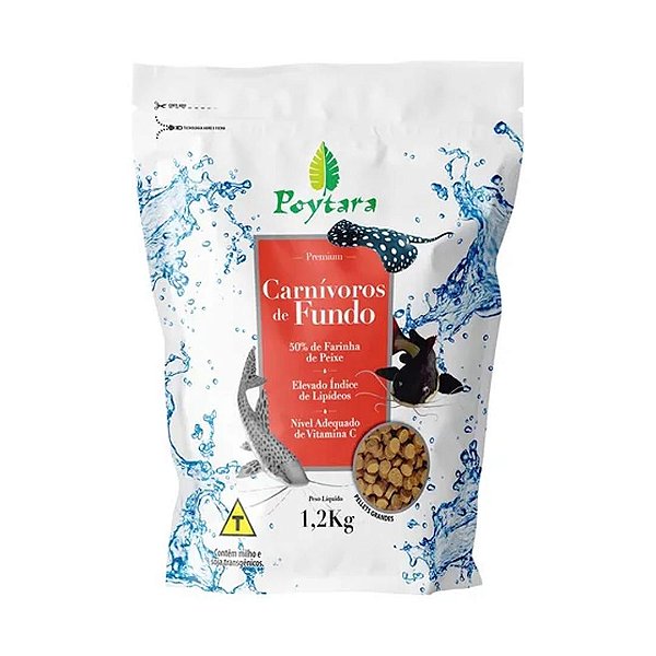 RACAO POYTARA CARNIVOROS DE FUNDO G 1,2KG (BAG)