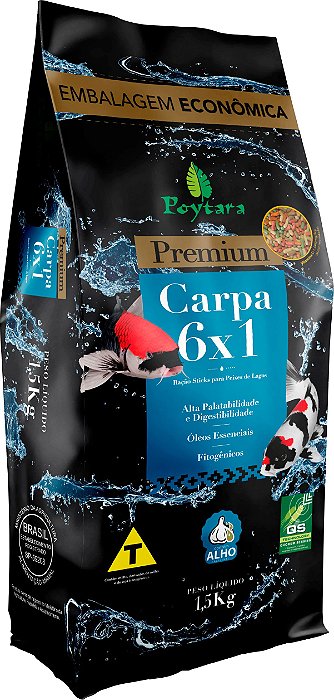 RACAO POYTARA CARPA MIX (6X1) 1,5KG (SACO)