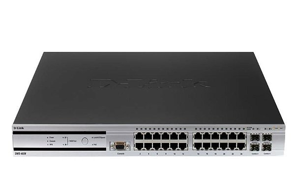 Switch DWS-4026 D-Link 24 portas gigabit L2+ PoE wireless