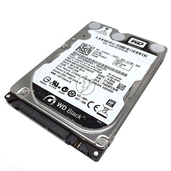 HD 750GB para Notebook 2,5" SATA 7,2K WD: WD7500BPKX-75HPJT0 0T9H3Y