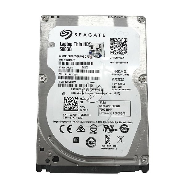 HD 500GB 2,5" SATA 7,2K da Seagate ST500LM021 1KJ152-034