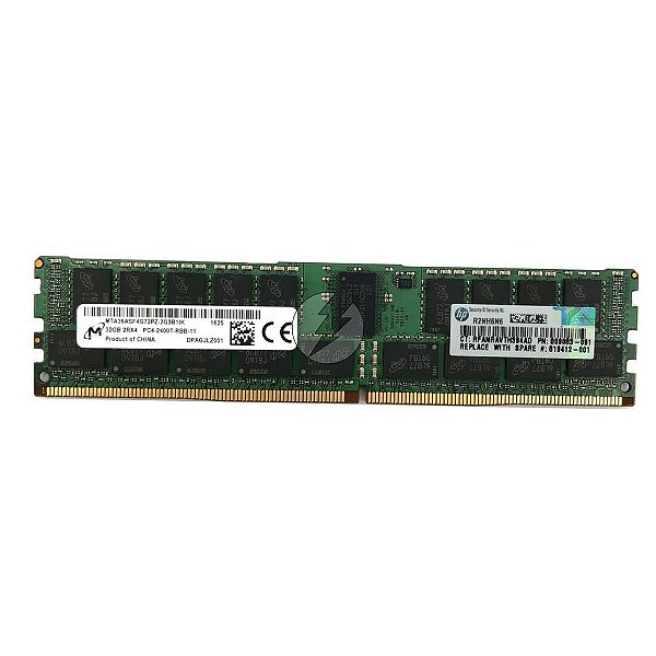 Memória RAM Mícron MTA36ASF4G72PZ-2G3B1 809083-097: DDR4, 32GB, 2Rx4, 2400T, RDIMM