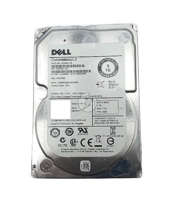 HD Dell ST91000640SS 9RZ268-150 09W5WV: 1TB, SAS 2,5" 7,2k