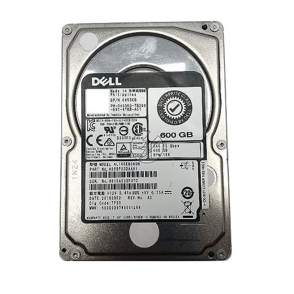 HD Dell HDEBF03DAA51 0453KG: 600GB, SAS 2,5" 10K