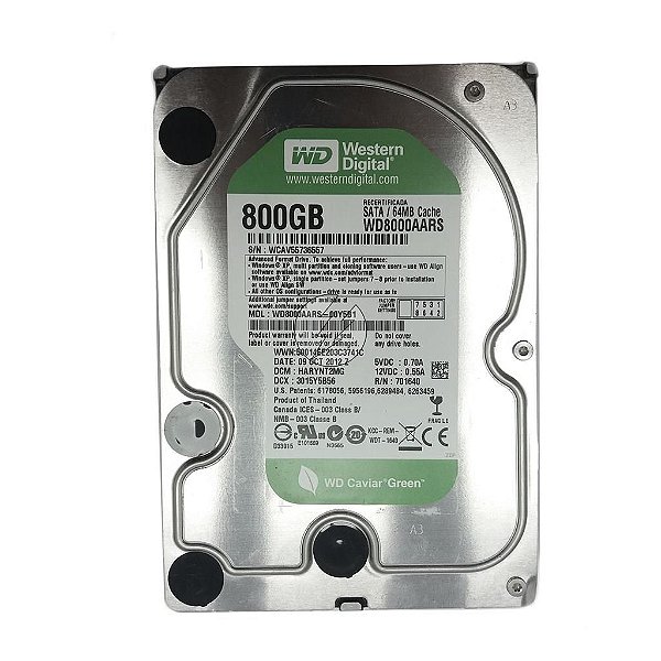 HD WD 800GB, SATA, 3,5": WD8000AARS-00Y5B1