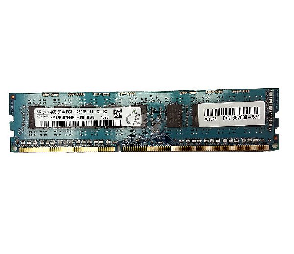 Memória RAM SK hynix HMT351U7EFR8C-PB 662609-571: DDR3, 4GB, 2Rx8, 1600E, ECC UDIMM