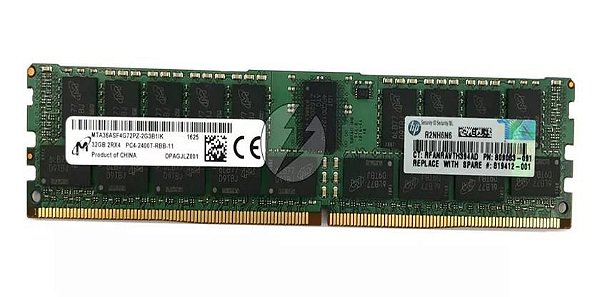Memória RAM Mícron MTA36ASF4G72PZ-2G3D1 809083-091: DDR4, 32GB, 2Rx4, 2400T, RDIMM