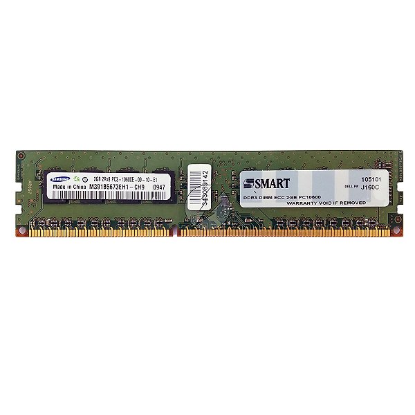 Memória RAM Samsung M391B5673EH1-CH9 J160C: DDR3, 2GB, 2Rx8, 1333E, ECC UDIMM