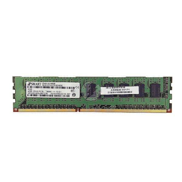 Memória RAM SMART SH5127UV351816SE: DDR3, 4GB, 1Rx8, 1600E, ECC UDIMM